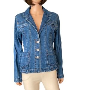 Vintage Bill Blass 70’s cotton jean jacket logo buttons